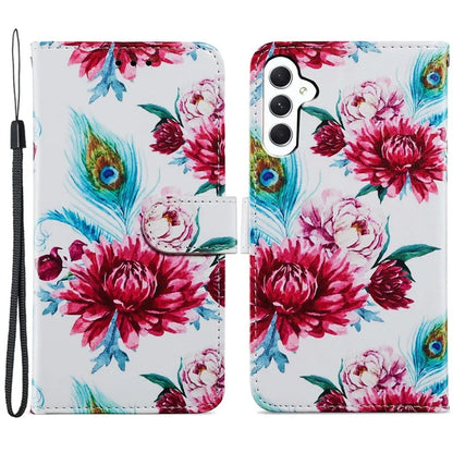For Samsung Galaxy A35 5G Leather Case Pattern Printing Phone Cover with Card Slots