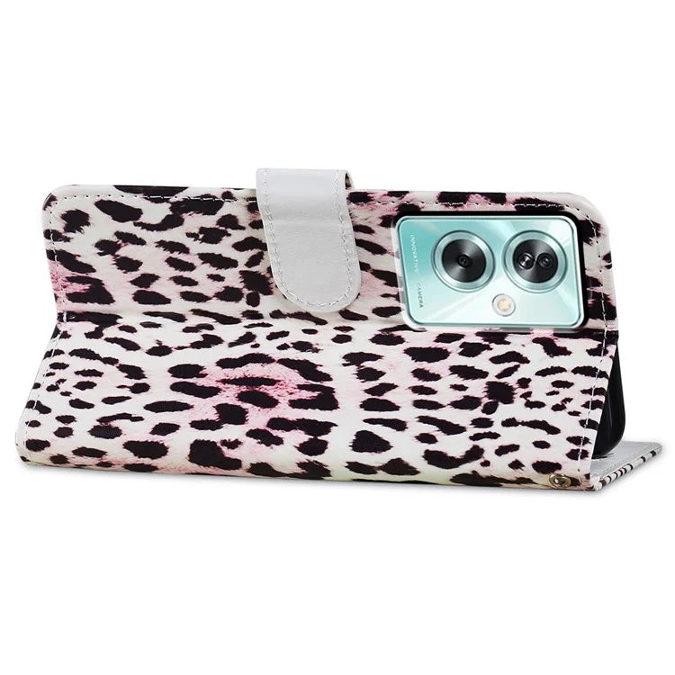 For Oppo A79 5G / A2 5G Case Leather Pattern Printing Protective Cover with Magnetic Closure