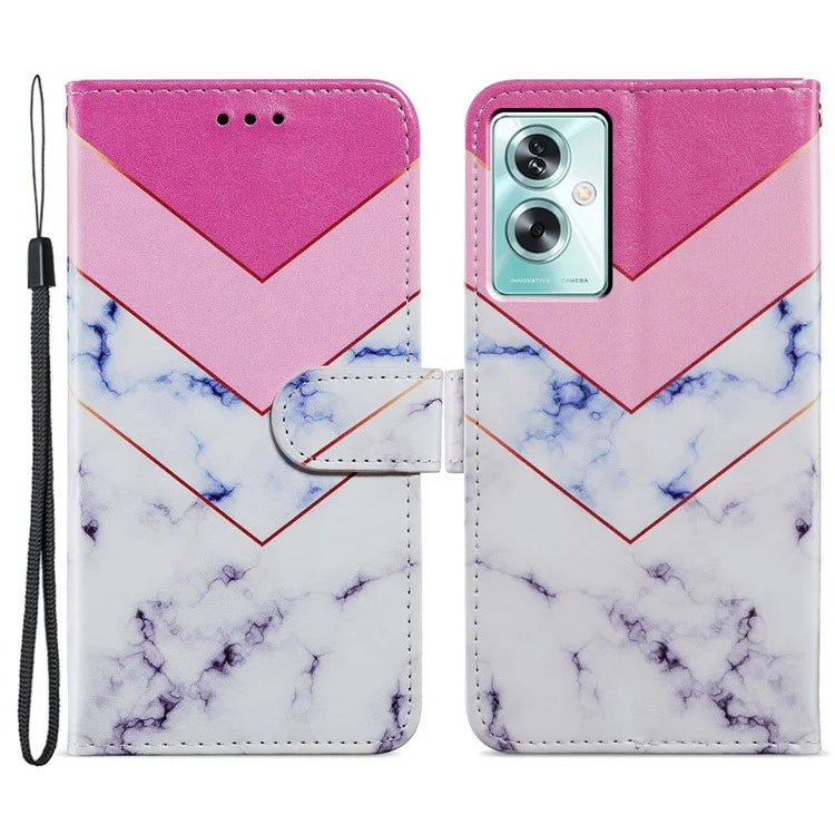 For Oppo A79 5G / A2 5G Case Leather Pattern Printing Protective Cover with Magnetic Closure