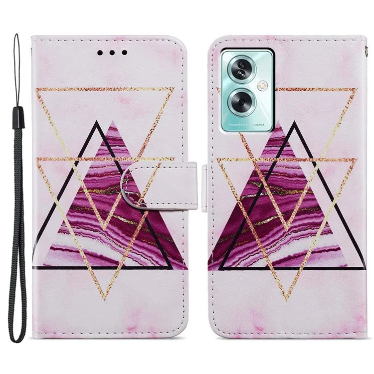 For Oppo A79 5G / A2 5G Case Leather Pattern Printing Protective Cover with Magnetic Closure