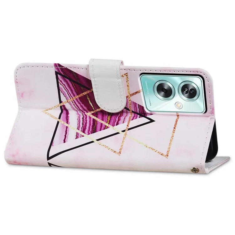 For Oppo A79 5G / A2 5G Case Leather Pattern Printing Protective Cover with Magnetic Closure