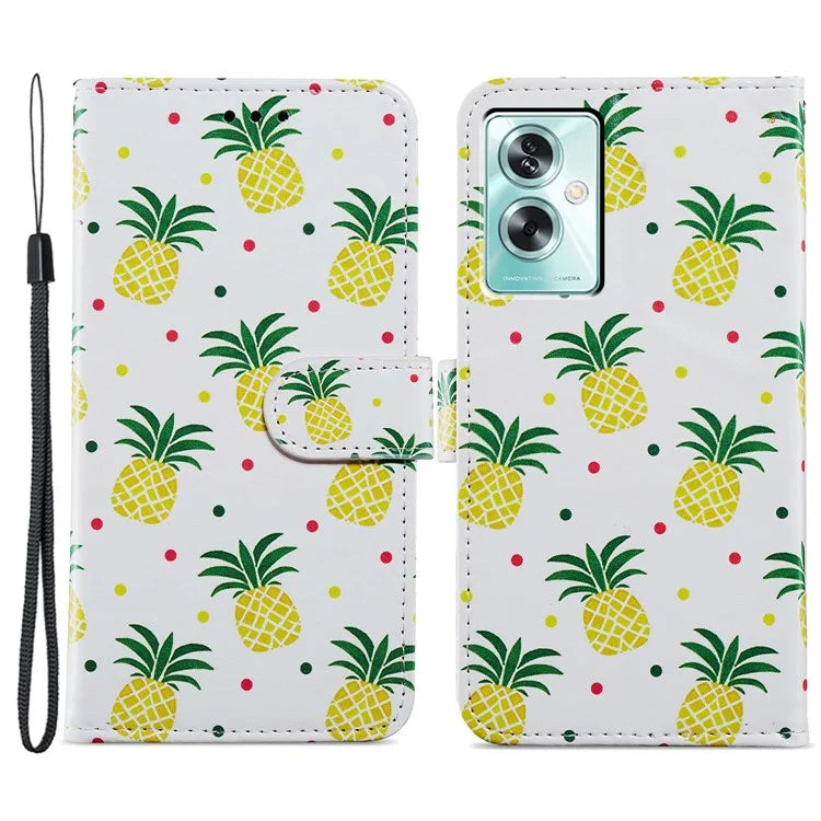 For Oppo A79 5G / A2 5G Case Leather Pattern Printing Protective Cover with Magnetic Closure