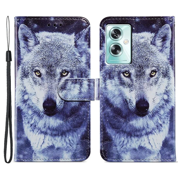 For Oppo A79 5G / A2 5G Case Leather Pattern Printing Protective Cover with Magnetic Closure