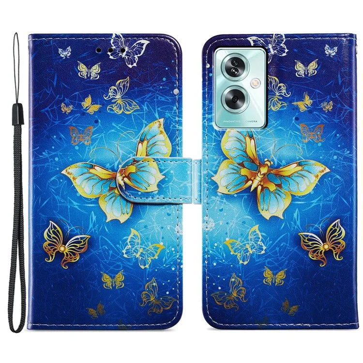For Oppo A79 5G / A2 5G Case Leather Pattern Printing Protective Cover with Magnetic Closure