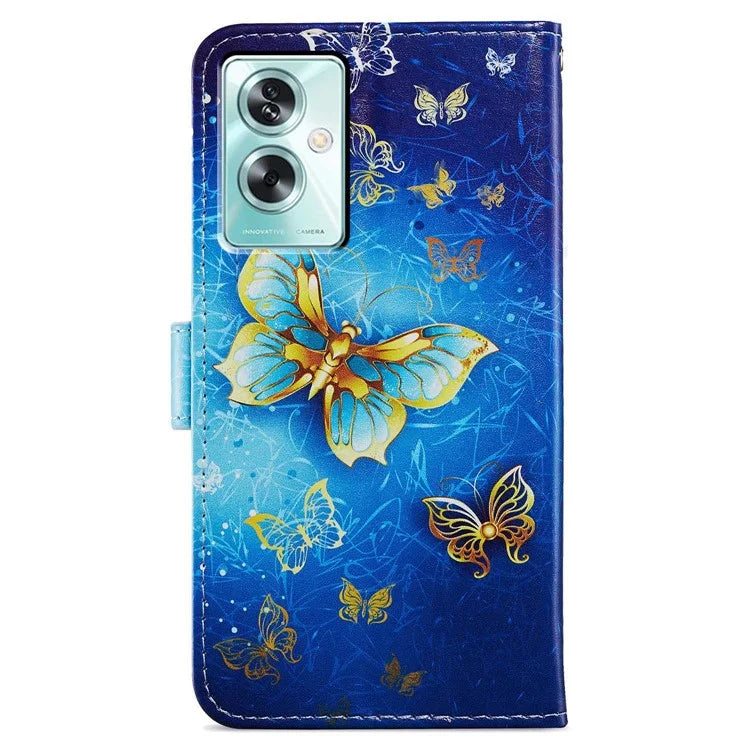 For Oppo A79 5G / A2 5G Case Leather Pattern Printing Protective Cover with Magnetic Closure