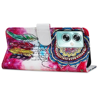 For Oppo A79 5G / A2 5G Case Leather Pattern Printing Protective Cover with Magnetic Closure