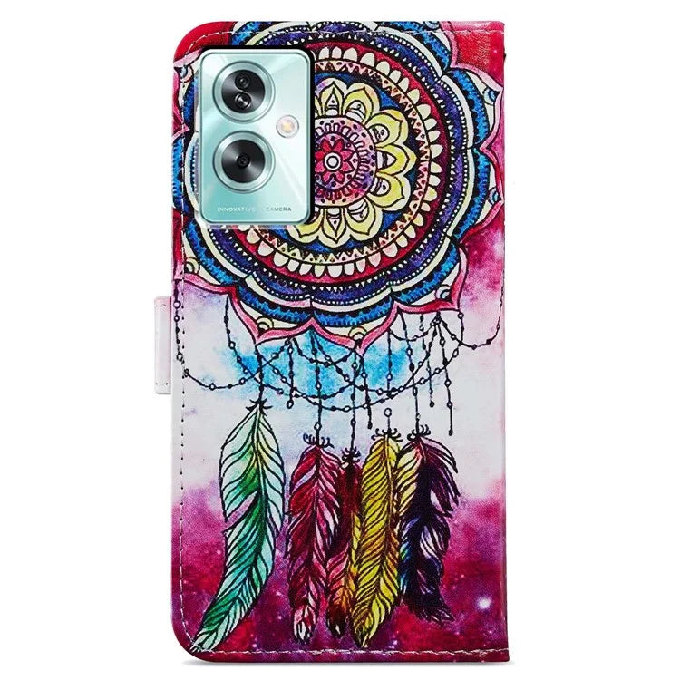 For Oppo A79 5G / A2 5G Case Leather Pattern Printing Protective Cover with Magnetic Closure