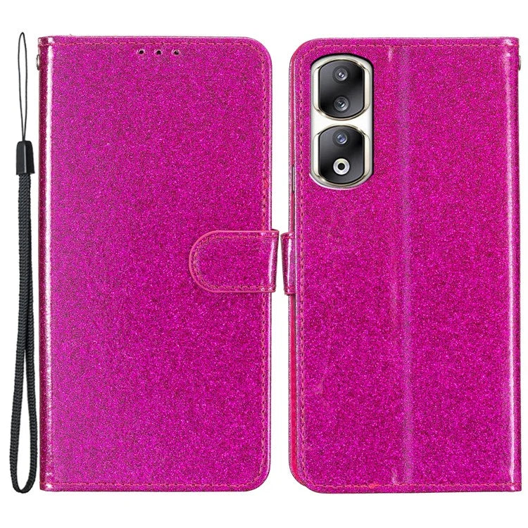 For Honor 90 Pro Case Sparkling Wallet Leather Cover with Stand Feature