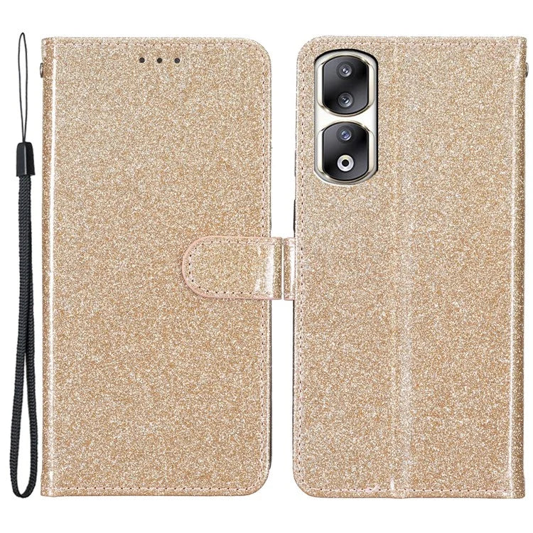 For Honor 90 Pro Case Sparkling Wallet Leather Cover with Stand Feature