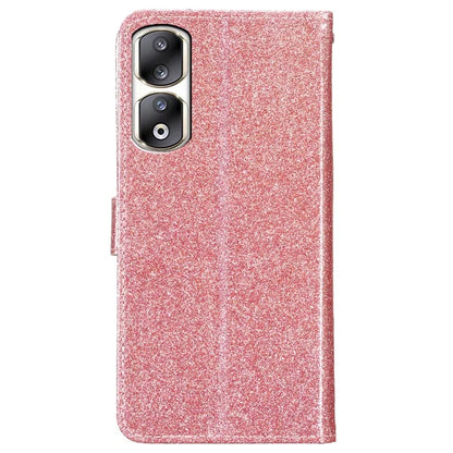 For Honor 90 Pro Case Sparkling Wallet Leather Cover with Stand Feature Gold