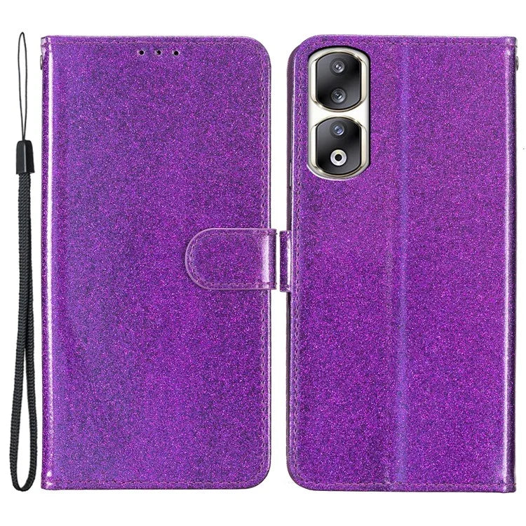For Honor 90 Pro Case Sparkling Wallet Leather Cover with Stand Feature