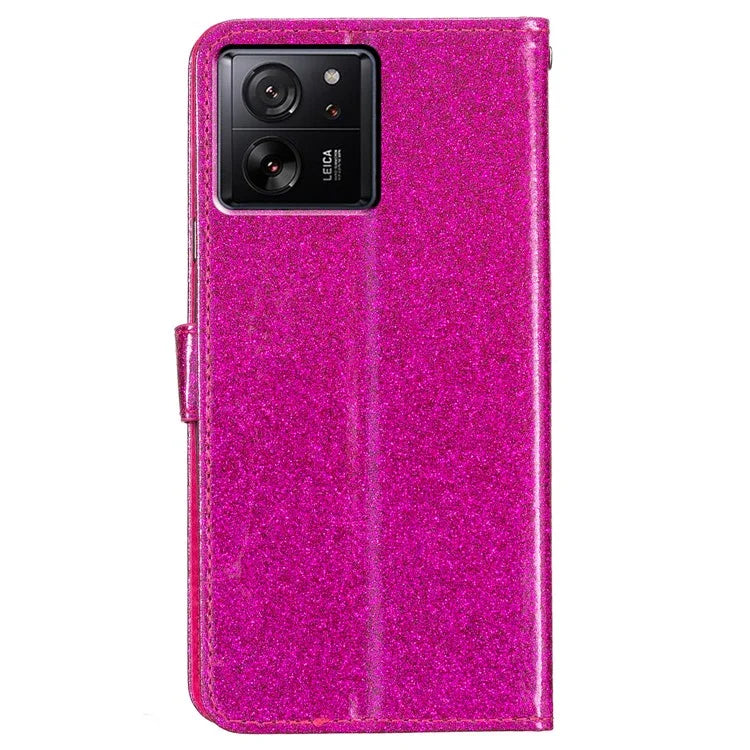 For Xiaomi 13T / 13T Pro / Redmi K60 Ultra Glitter Leather Case with Wallet Stand