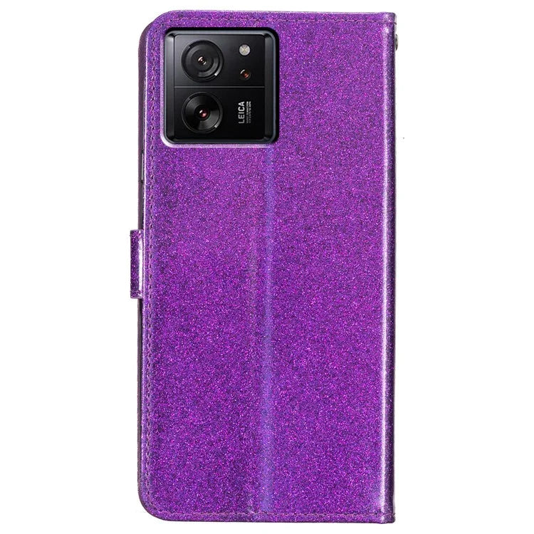 For Xiaomi 13T / 13T Pro / Redmi K60 Ultra Glitter Leather Case with Wallet Stand