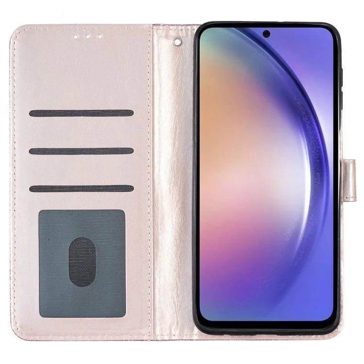 For Samsung Galaxy A55 5G Shiny Glitter Leather Case Stand Wallet Phone Cover