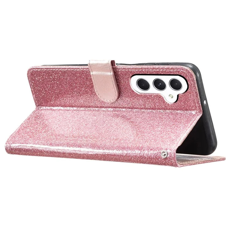 For Samsung Galaxy A55 5G Shiny Glitter Leather Case Stand Wallet Phone Cover