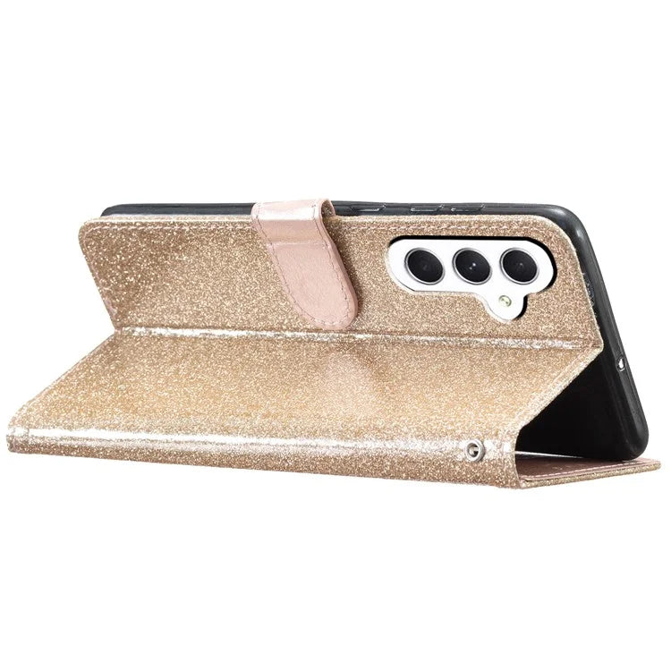 For Samsung Galaxy A55 5G Shiny Glitter Leather Case Stand Wallet Phone Cover