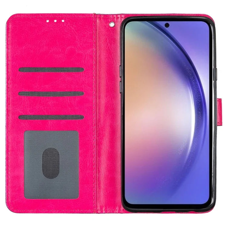 For Samsung Galaxy A55 5G Shiny Glitter Leather Case Stand Wallet Phone Cover