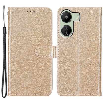 For Xiaomi Redmi 13C 4G / Poco C65 4G Case Glittering Leather Wallet Stand Cover