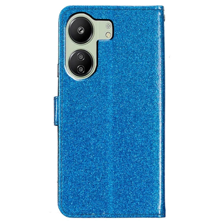 For Xiaomi Redmi 13C 4G / Poco C65 4G Case Glittering Leather Wallet Stand Cover