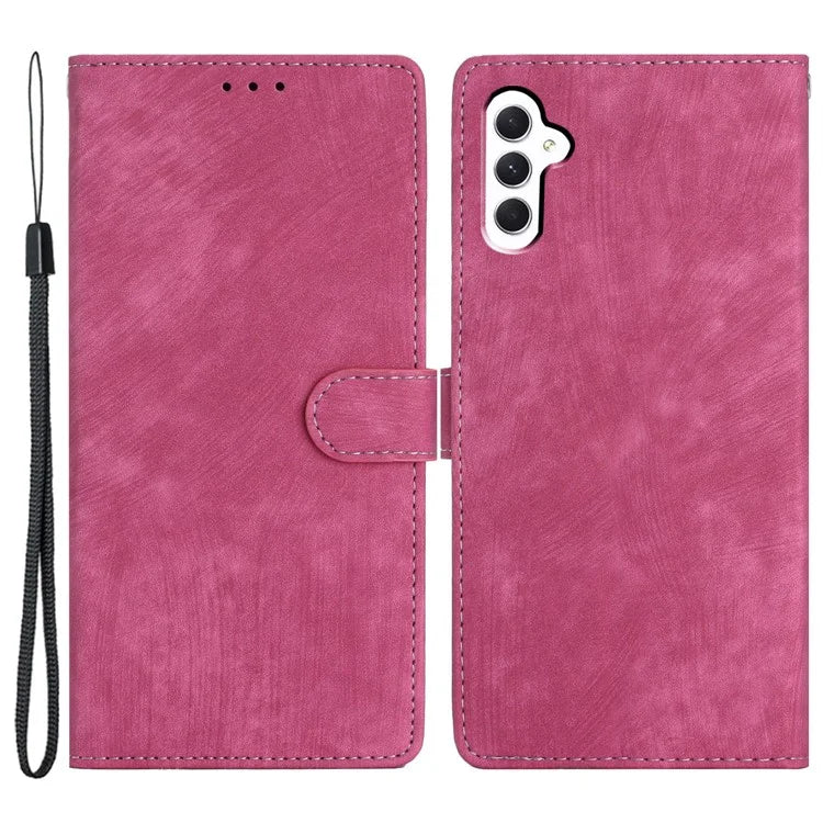 For Samsung Galaxy A35 5G Leather Wallet Case Solid Color Skin-Feel Phone Cover