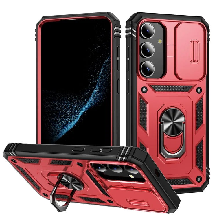 Slide Window Design for Samsung Galaxy S24+ Phone Case TPU+PC Protective Cover
