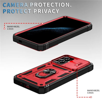 Slide Window Design for Samsung Galaxy S24+ Phone Case TPU+PC Protective Cover