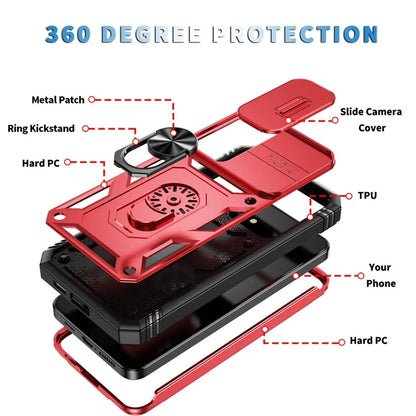 Slide Window Design for Samsung Galaxy S24+ Phone Case TPU+PC Protective Cover