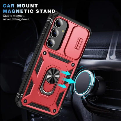 Slide Window Design for Samsung Galaxy S24+ Phone Case TPU+PC Protective Cover