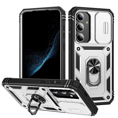 Slide Window Design for Samsung Galaxy S24+ Phone Case TPU+PC Protective Cover