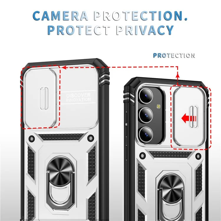 Slide Window Design for Samsung Galaxy S24+ Phone Case TPU+PC Protective Cover