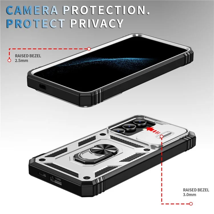 Slide Window Design for Samsung Galaxy S24+ Phone Case TPU+PC Protective Cover