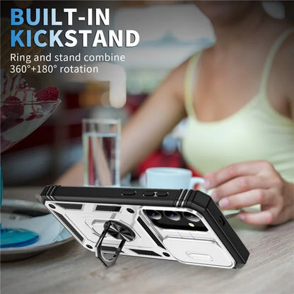 Slide Window Design for Samsung Galaxy S24+ Phone Case TPU+PC Protective Cover