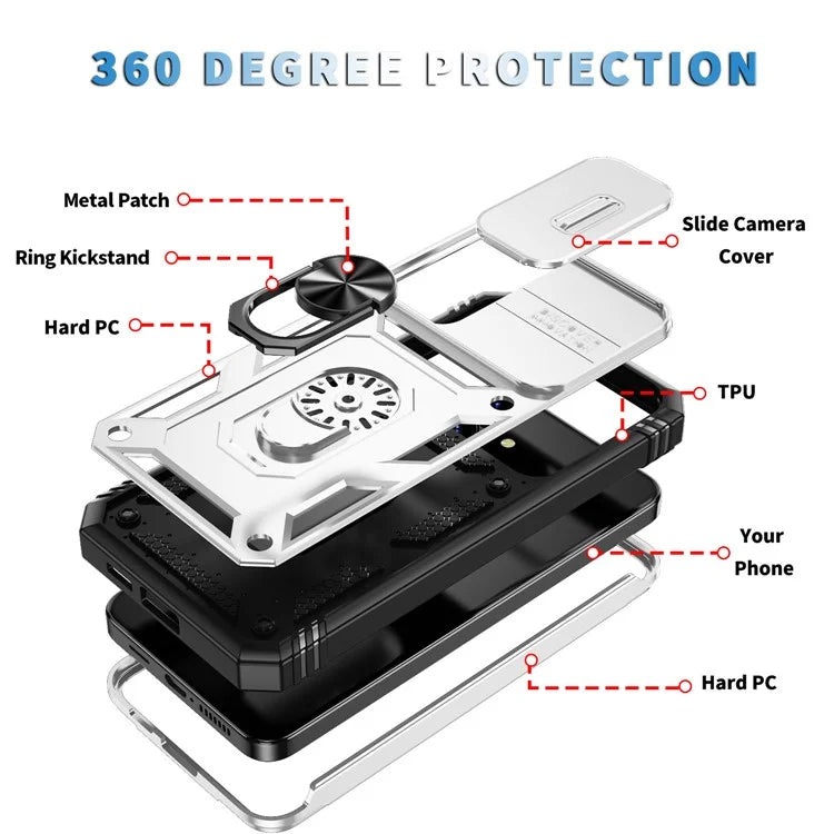 Slide Window Design for Samsung Galaxy S24+ Phone Case TPU+PC Protective Cover