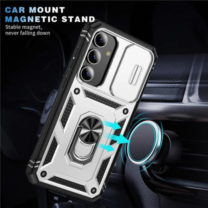 Slide Window Design for Samsung Galaxy S24+ Phone Case TPU+PC Protective Cover