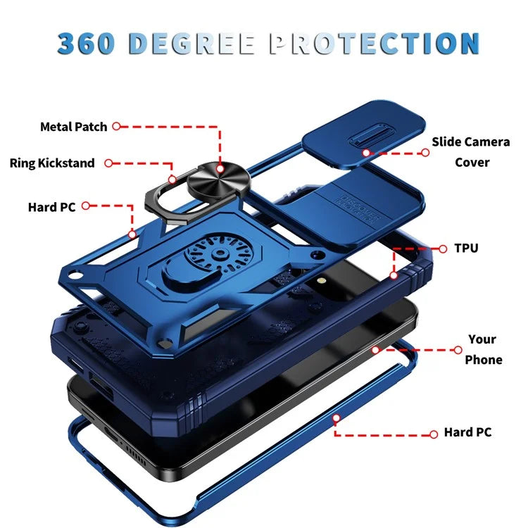 Slide Window Design for Samsung Galaxy S24+ Phone Case TPU+PC Protective Cover