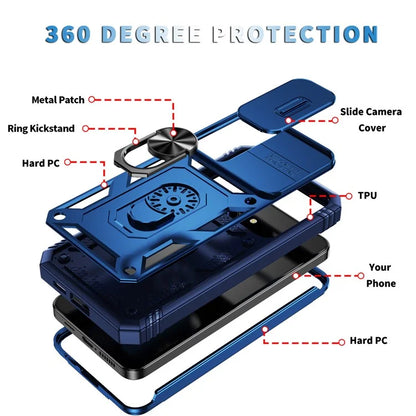 Slide Window Design for Samsung Galaxy S24+ Phone Case TPU+PC Protective Cover