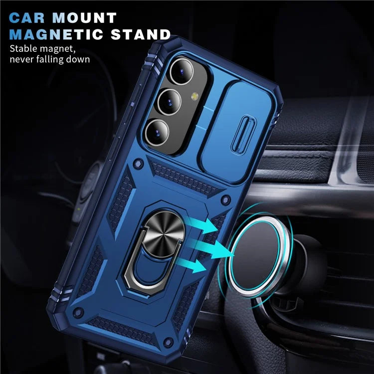 Slide Window Design for Samsung Galaxy S24+ Phone Case TPU+PC Protective Cover