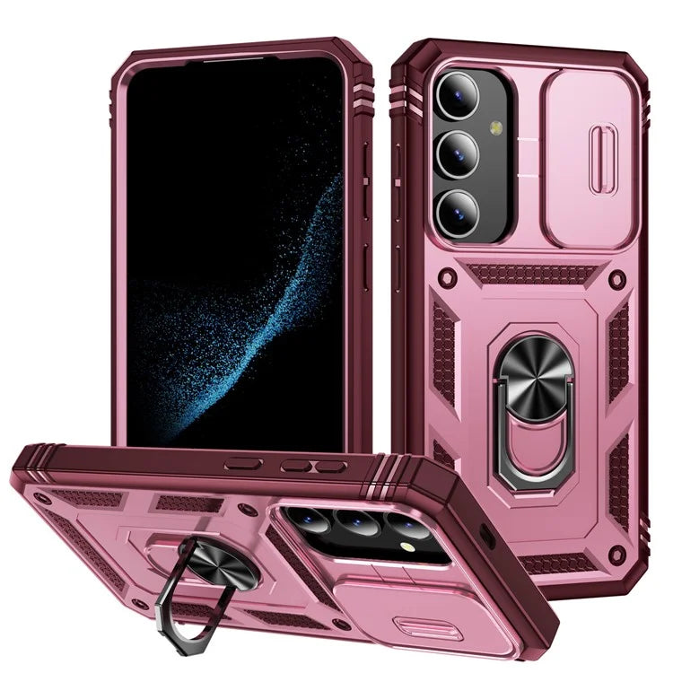 Slide Window Design for Samsung Galaxy S24+ Phone Case TPU+PC Protective Cover