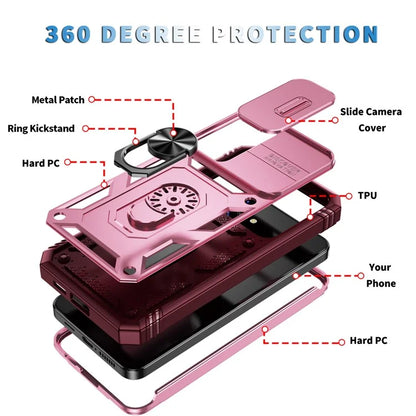 Slide Window Design for Samsung Galaxy S24+ Phone Case TPU+PC Protective Cover