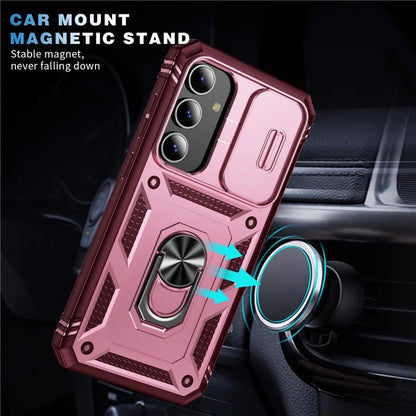 Slide Window Design for Samsung Galaxy S24+ Phone Case TPU+PC Protective Cover