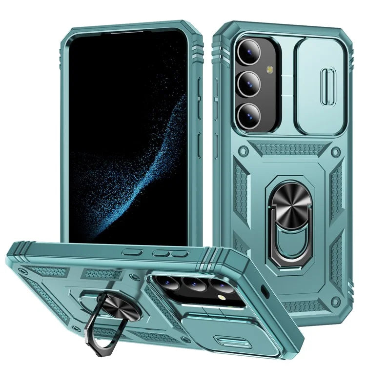 Slide Window Design for Samsung Galaxy S24+ Phone Case TPU+PC Protective Cover
