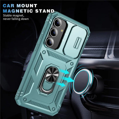Slide Window Design for Samsung Galaxy S24+ Phone Case TPU+PC Protective Cover