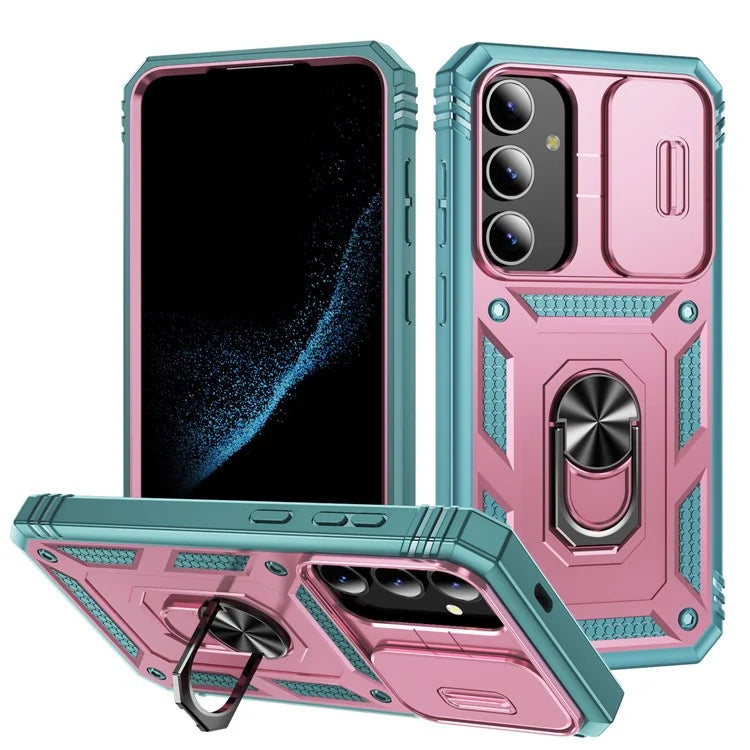 Slide Window Design for Samsung Galaxy S24+ Phone Case TPU+PC Protective Cover