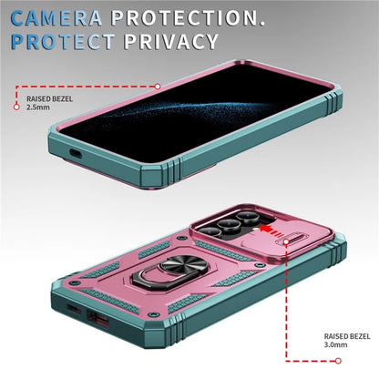 Slide Window Design for Samsung Galaxy S24+ Phone Case TPU+PC Protective Cover