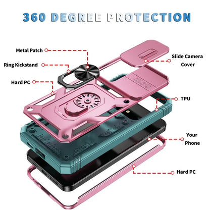 Slide Window Design for Samsung Galaxy S24+ Phone Case TPU+PC Protective Cover
