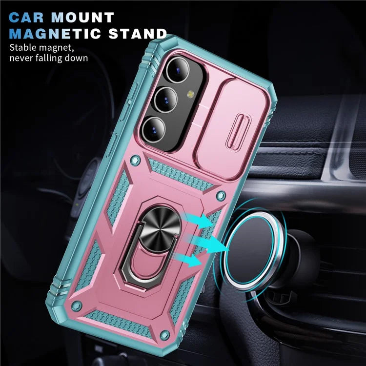 Slide Window Design for Samsung Galaxy S24+ Phone Case TPU+PC Protective Cover