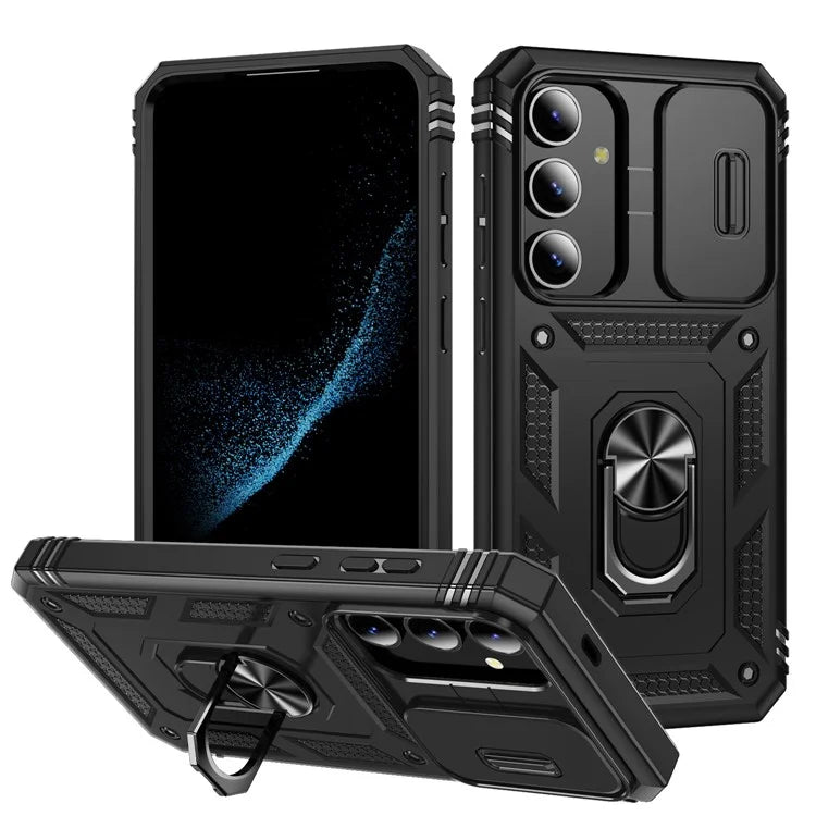 Slide Window Design for Samsung Galaxy S24+ Phone Case TPU+PC Protective Cover