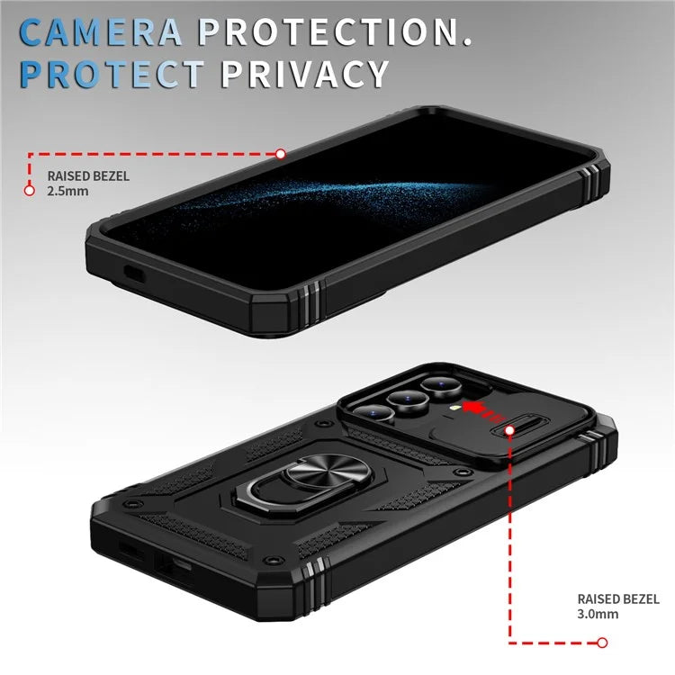 Slide Window Design for Samsung Galaxy S24+ Phone Case TPU+PC Protective Cover