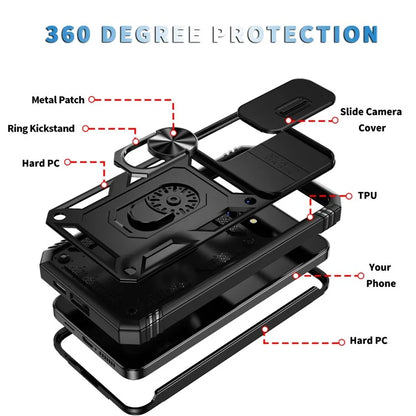 Slide Window Design for Samsung Galaxy S24+ Phone Case TPU+PC Protective Cover