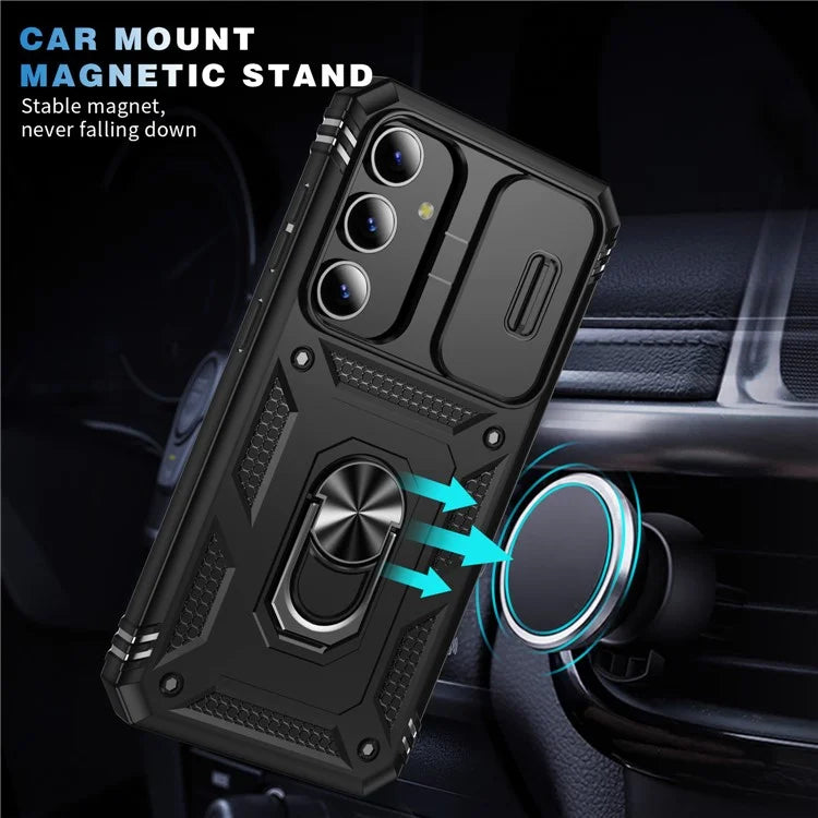 Slide Window Design for Samsung Galaxy S24+ Phone Case TPU+PC Protective Cover